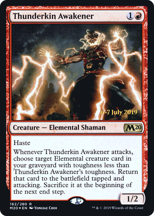 Thunderkin Awakener (PRE-162) [Core Set 2020 Promos] Foil MTG Single Wizards of the Coast