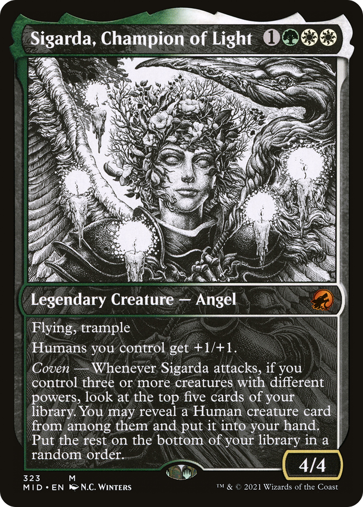 Sigarda, Champion of Light (MID-323) [Innistrad: Midnight Hunt] (Showcase) Foil MTG Single Wizards of the Coast