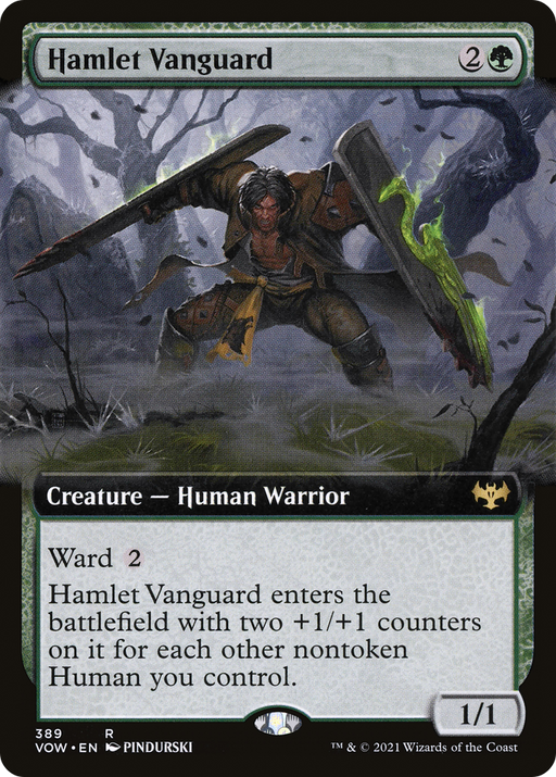 Hamlet Vanguard (VOW-389) [Innistrad: Crimson Vow] (Extended Art) Foil MTG Single Wizards of the Coast