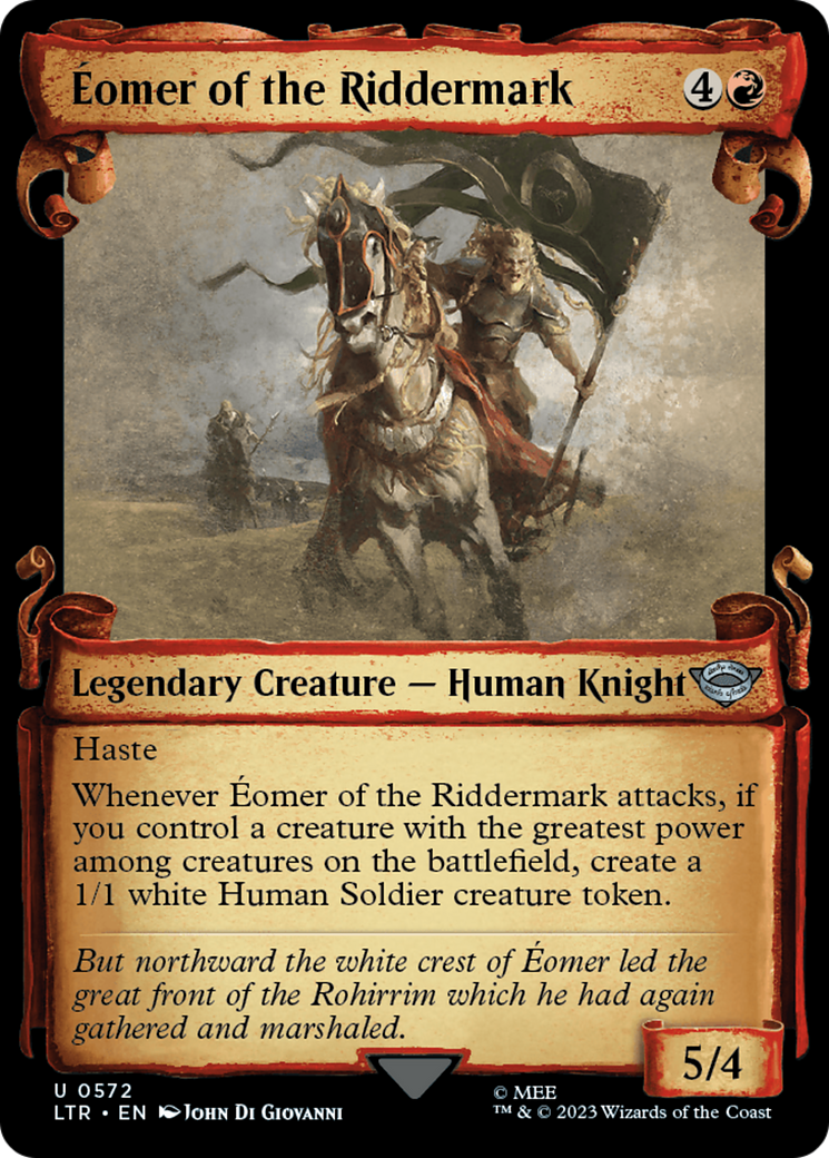 Eomer of the Riddermark (Showcase Scrolls) (LTR-572) [The Lord of the Rings: Tales of Middle-earth] (Showcase) Foil MTG Single Wizards of the Coast