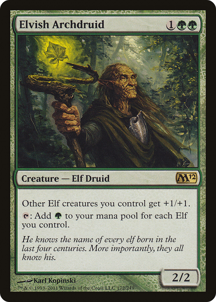 Elvish Archdruid (M12-172) [Magic 2012] Foil MTG Single Wizards of the Coast