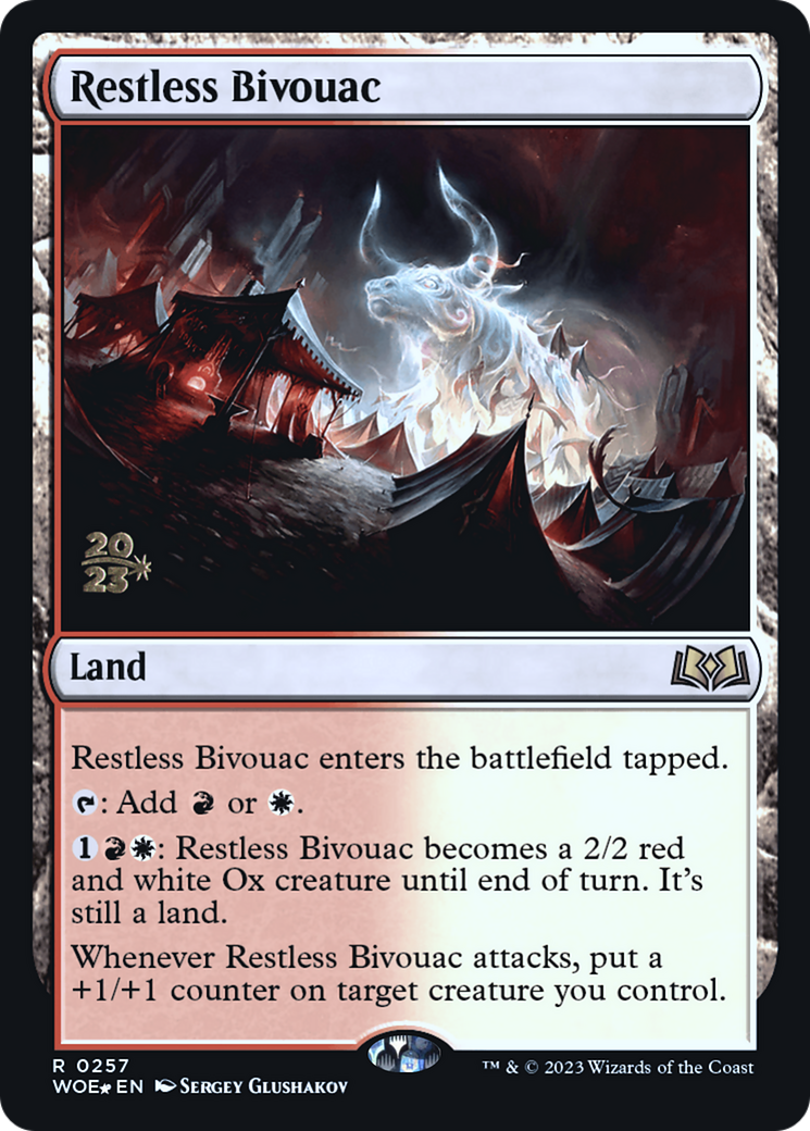 Restless Bivouac (PRE-257) [Wilds of Eldraine Promos] Foil MTG Single Wizards of the Coast