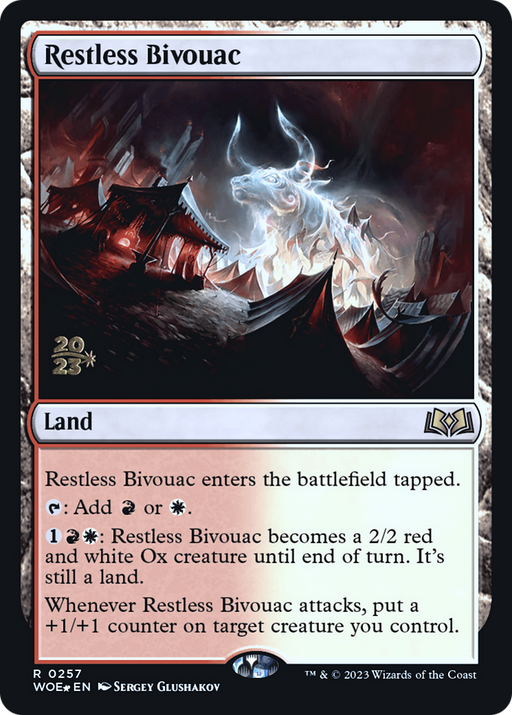 Restless Bivouac (PRE-257) [Wilds of Eldraine Promos] Foil MTG Single Wizards of the Coast