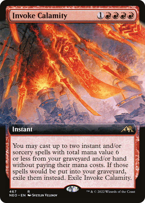 Invoke Calamity (NEO-467) [Kamigawa: Neon Dynasty] (Extended Art) MTG Single Wizards of the Coast