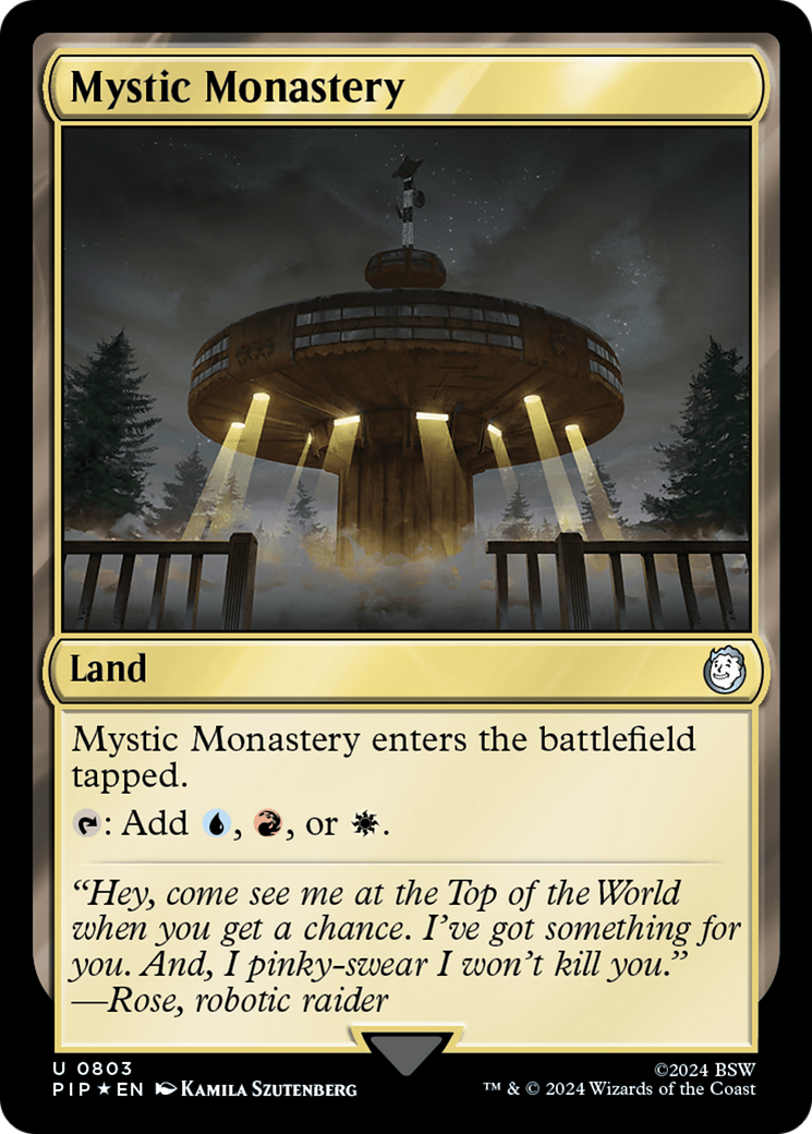 Mystic Monastery (Surge Foil) (PIP-803) [Fallout] Foil MTG Single Wizards of the Coast
