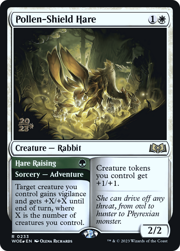 Pollen-Shield Hare (PRE-233) [Wilds of Eldraine Promos] Foil