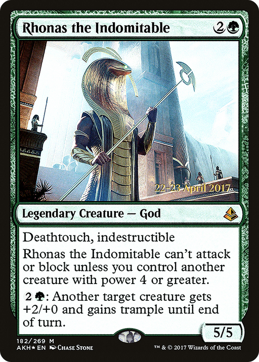 Rhonas the Indomitable (PRE-182) [Amonkhet Promos] Foil MTG Single Wizards of the Coast