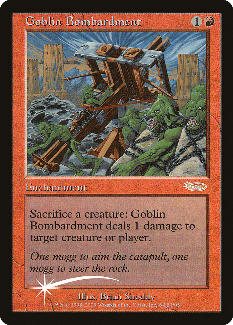 Goblin Bombardment (FNM-) [Misc] Friday Night Magic 2003 Foil MTG Single Wizards of the Coast