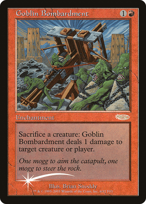 Goblin Bombardment (FNM-) [Misc] Friday Night Magic 2003 Foil MTG Single Wizards of the Coast