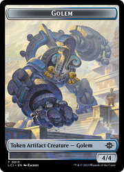 Treasure (0018) // Golem Double-Sided Token [Tokens] The Lost Caverns of Ixalan Tokens MTG Single Magic: The Gathering