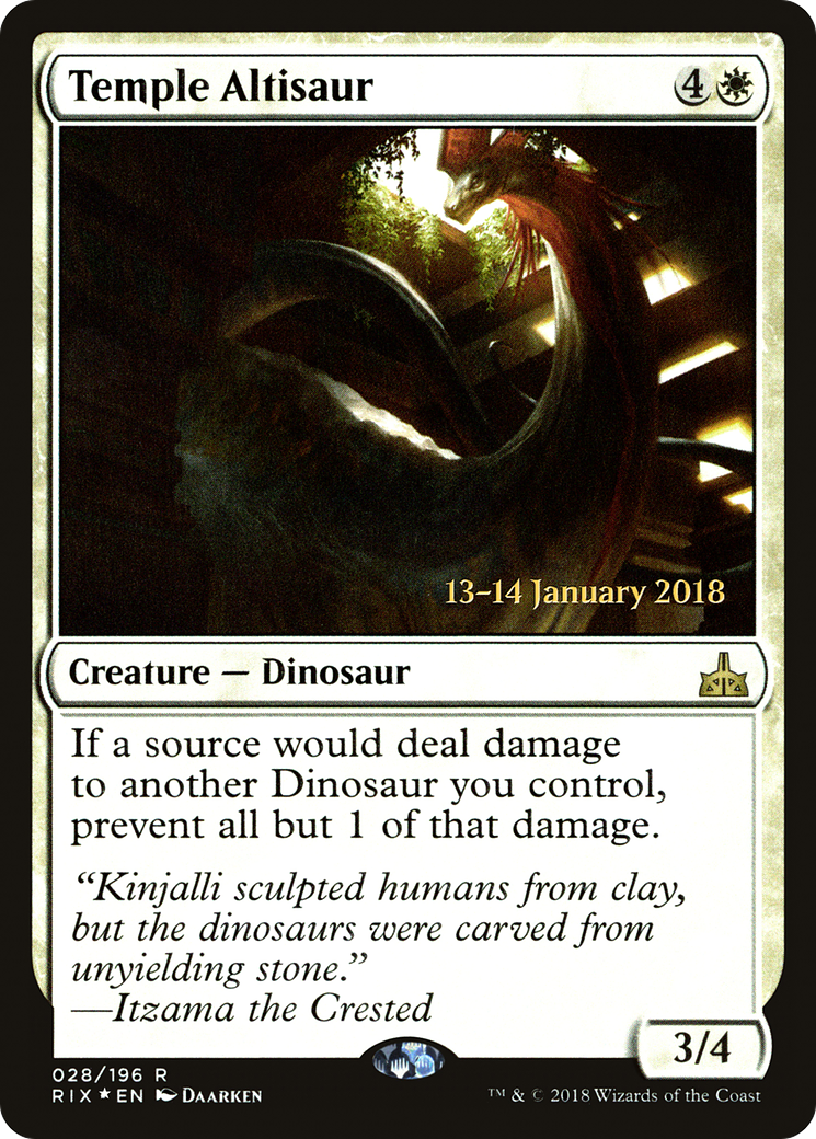 Temple Altisaur (PRE-028) [Rivals of Ixalan Promos] Foil MTG Single Wizards of the Coast