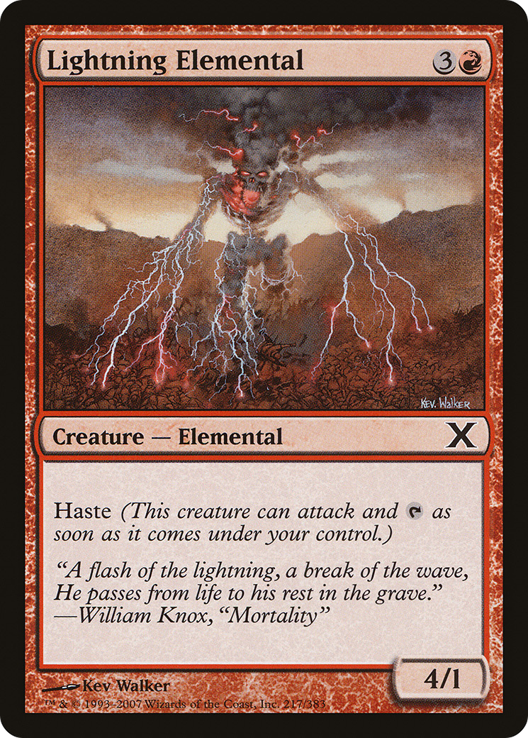 Lightning Elemental (10E-217) [Tenth Edition] MTG Single Wizards of the Coast