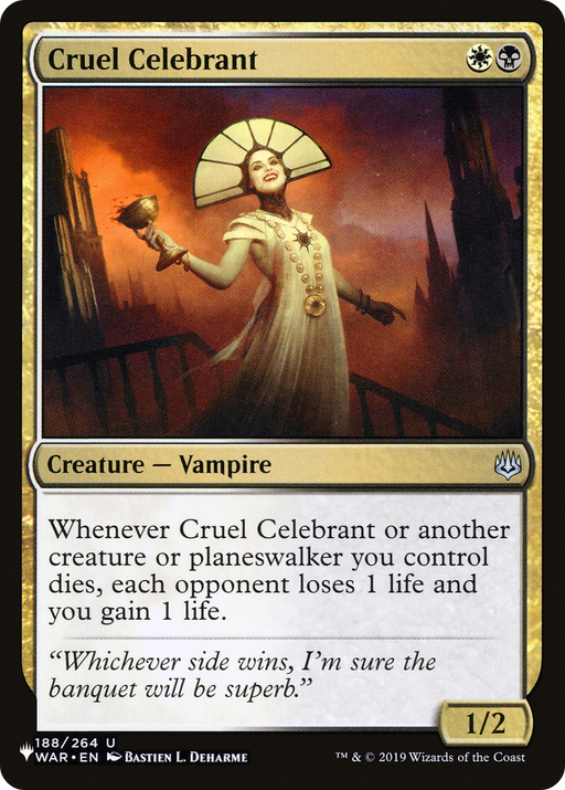Cruel Celebrant (LIST-188/264) [Mystery Booster] The List MTG Single Wizards of the Coast