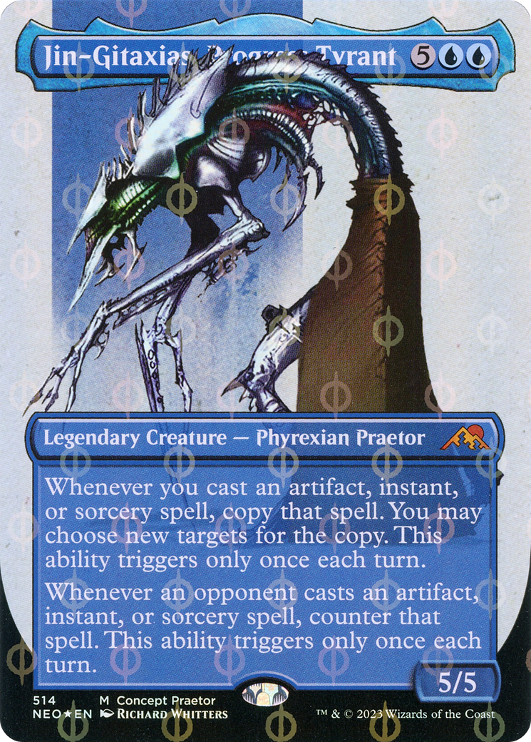Jin-Gitaxias, Progress Tyrant (Concept Praetor) (Step-And-Compleat Foil) (ONE-514) [Kamigawa: Neon Dynasty] (Borderless) Foil MTG Single Wizards of the Coast
