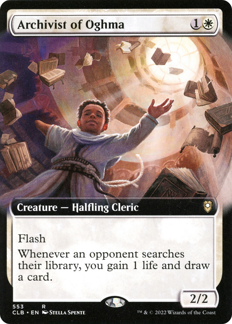 Archivist of Oghma (CLB-553) [Commander Legends: Battle for Baldur's Gate] (Extended Art) Foil MTG Single Wizards of the Coast