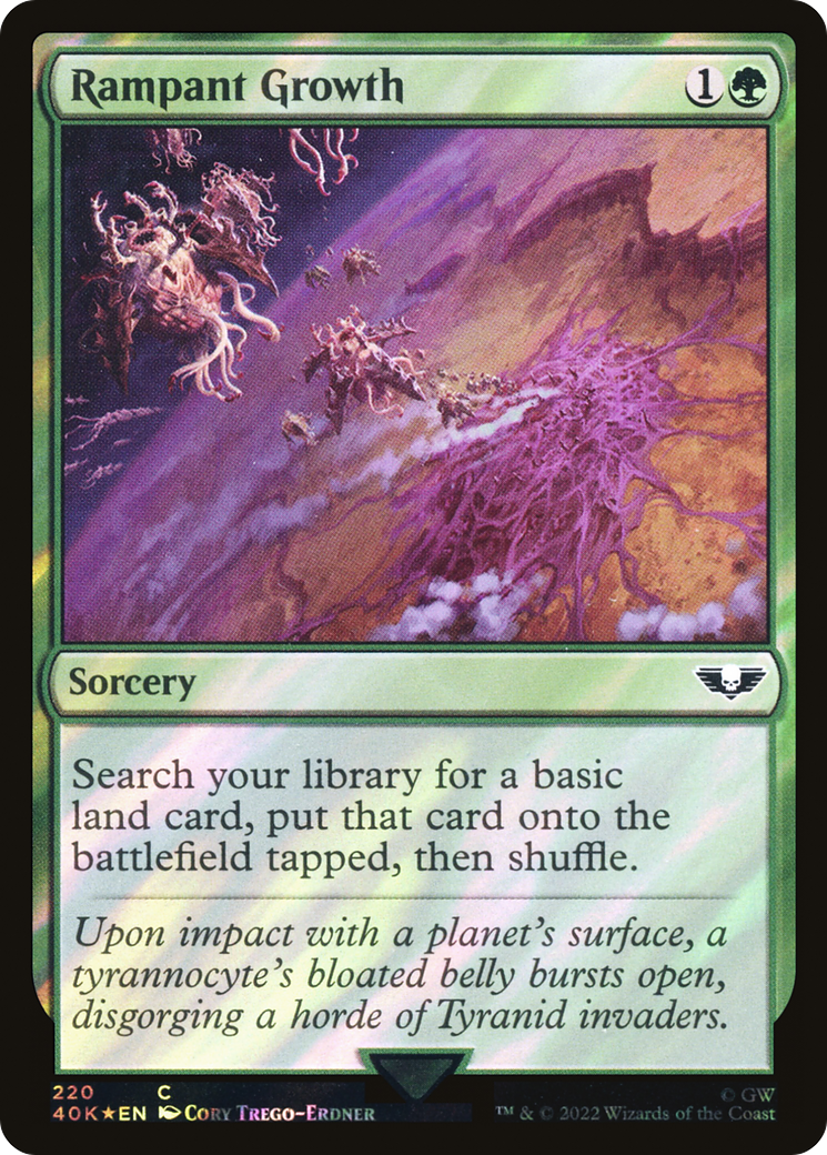 Rampant Growth (40K-220★) [Warhammer 40,000 Commander] Foil MTG Single Wizards of the Coast