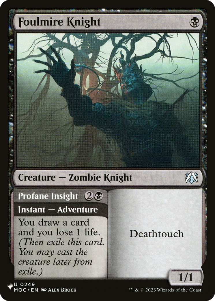 Foulmire Knight // Profane Insight (LIST-MOC-249) [Mystery Booster] The List MTG Single Wizards of the Coast
