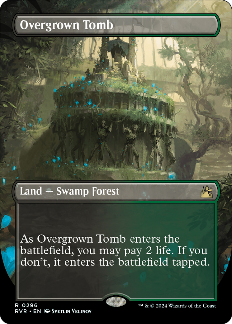 Overgrown Tomb (RVR-296) [Ravnica Remastered] (Borderless) Foil MTG Single Wizards of the Coast
