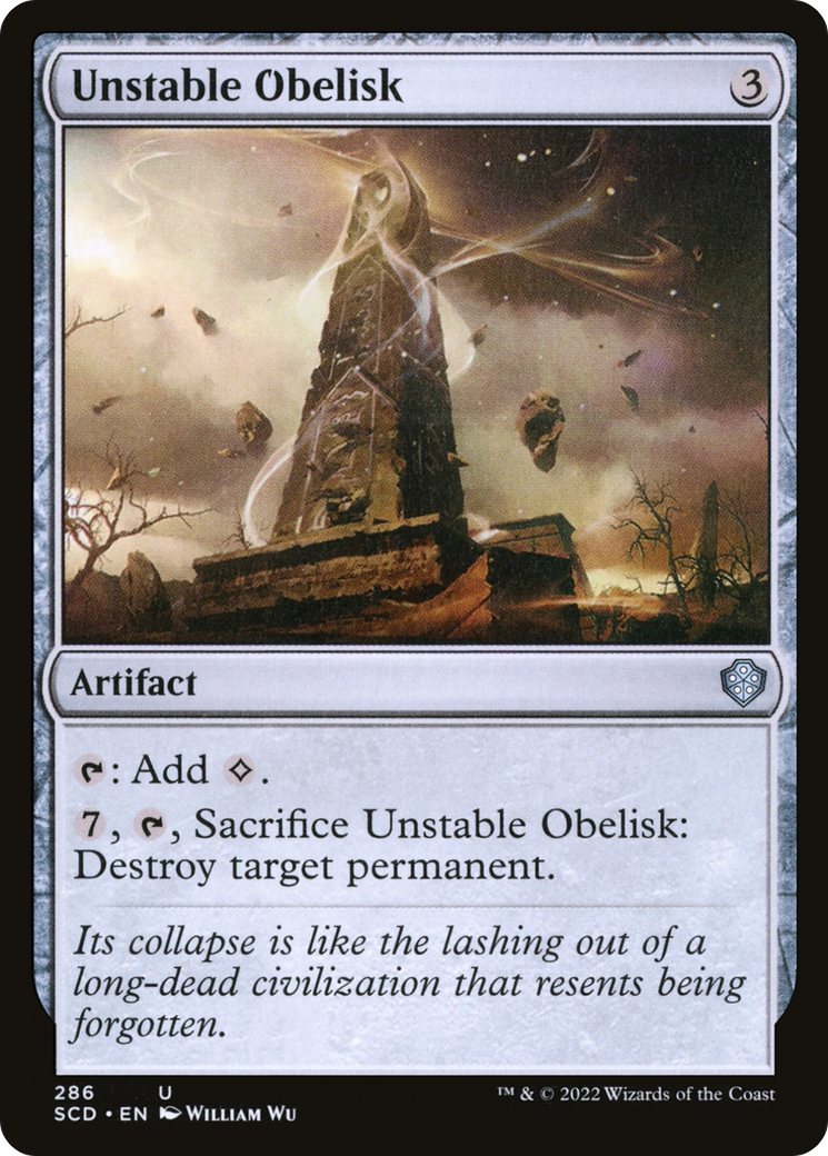 Unstable Obelisk (SCD-286) [Starter Commander Decks] MTG Single Wizards of the Coast