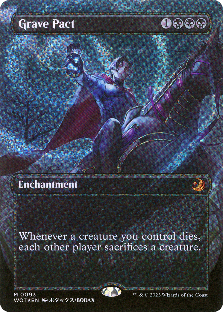 Grave Pact (Anime Borderless) (Confetti Foil) (WOT-093) [Wilds of Eldraine: Enchanting Tales] (Borderless) Foil MTG Single Wizards of the Coast