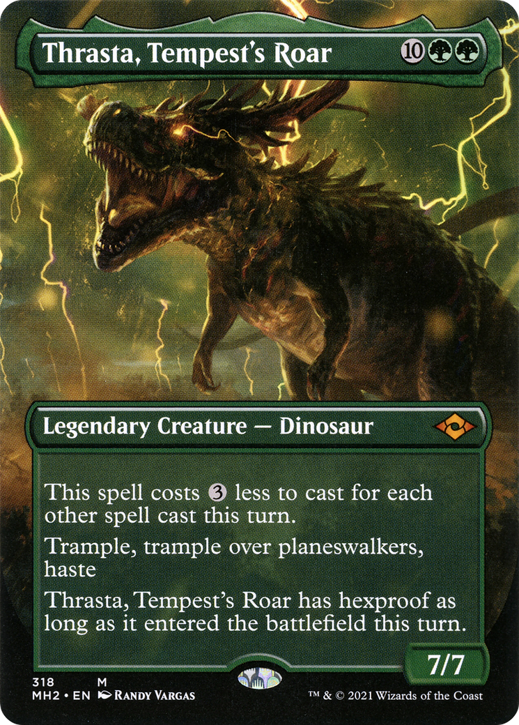 Thrasta, Tempest's Roar (MH2-318) [Modern Horizons 2] (Borderless) Foil MTG Single Modern Horizons 2