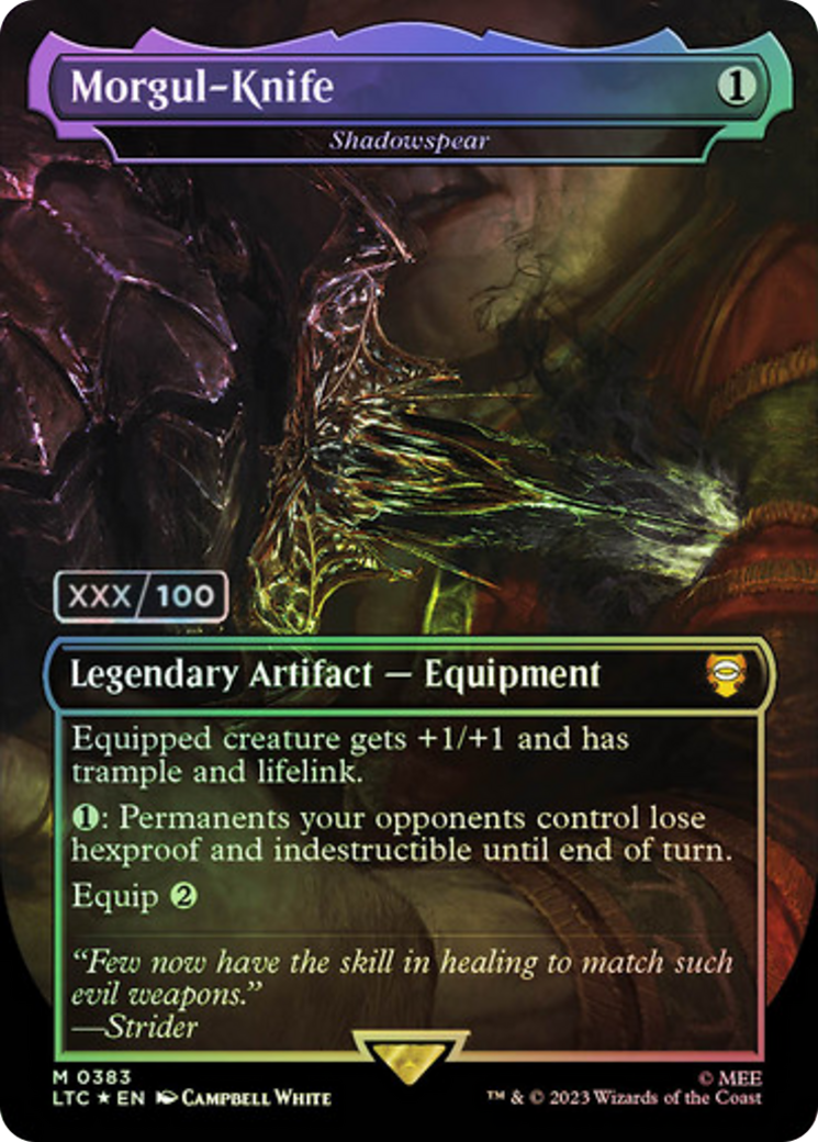Morgul-Knife - Shadowspear (Serial Numbered) (LTC-383) [Tales of Middle-earth Commander] (Borderless) Foil MTG Single Wizards of the Coast