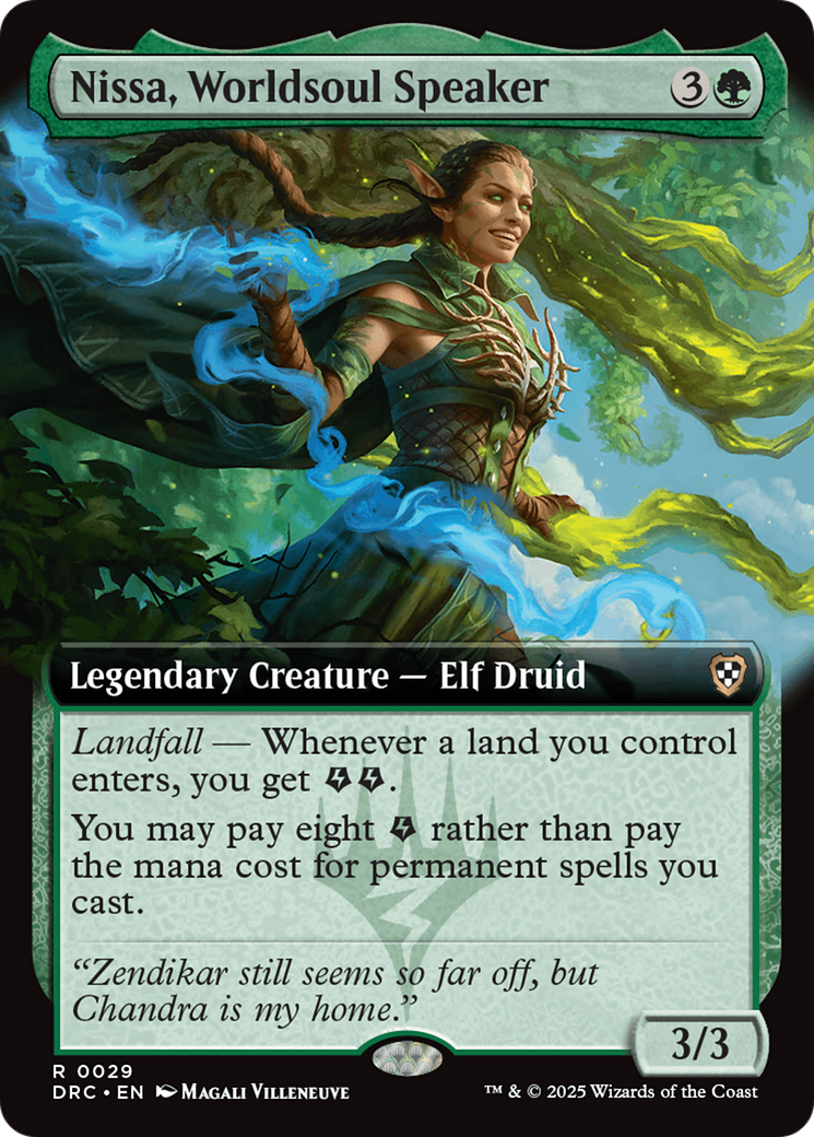 Nissa, Worldsoul Speaker (DRC-029) [Commander: Aetherdrift] (Extended Art) MTG Single Wizards of the Coast