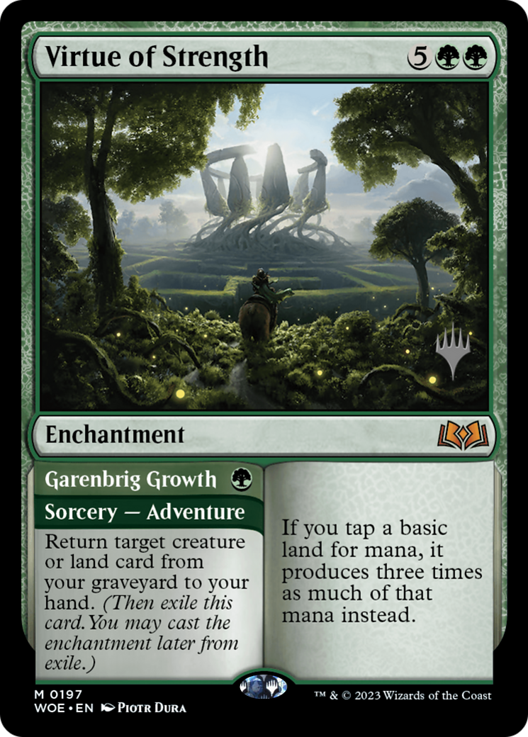 Virtue of Strength (PPWOE-197) [Wilds of Eldraine Promos] MTG Single Wizards of the Coast
