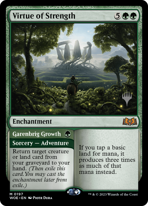 Virtue of Strength (PPWOE-197) [Wilds of Eldraine Promos] Foil MTG Single Wizards of the Coast