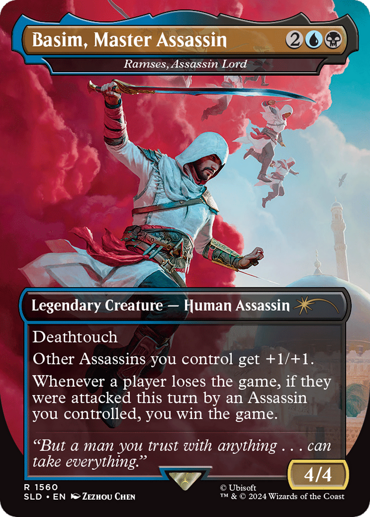 Basim, Master Assassin - Ramses, Assassin Lord (SLD-1560) [Secret Lair] Drop (Borderless) MTG Single Wizards of the Coast