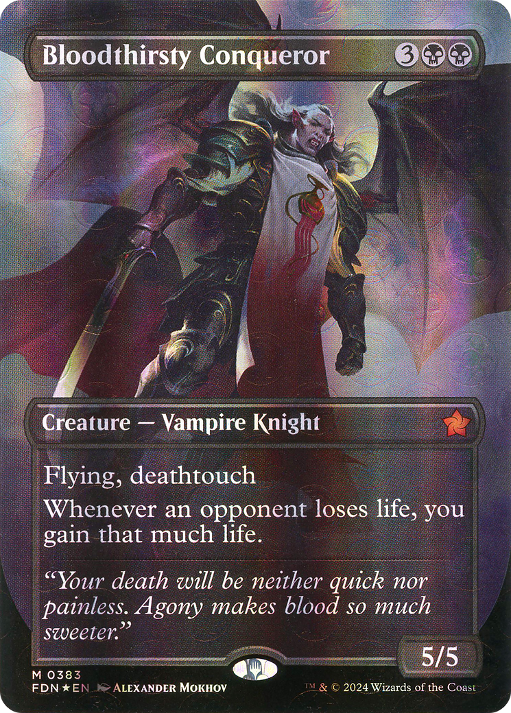 Bloodthirsty Conqueror (Mana Foil) (FDN-383) [Foundations] (Borderless) Foil MTG Single Wizards of the Coast