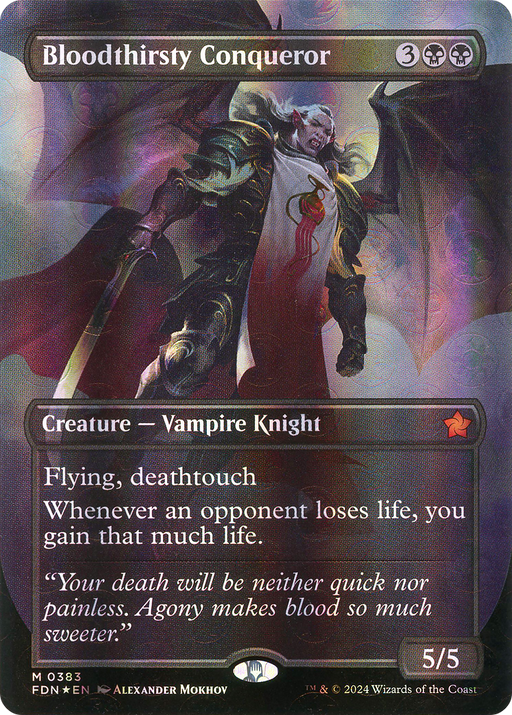 Bloodthirsty Conqueror (Mana Foil) (FDN-383) [Foundations] (Borderless) Foil MTG Single Wizards of the Coast