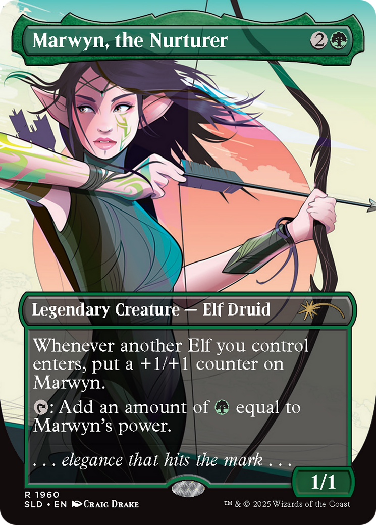 Marwyn, the Nurturer (Rainbow Foil) (SLD-1960) [Secret Lair] Drop (Borderless) Foil MTG Single Wizards of the Coast