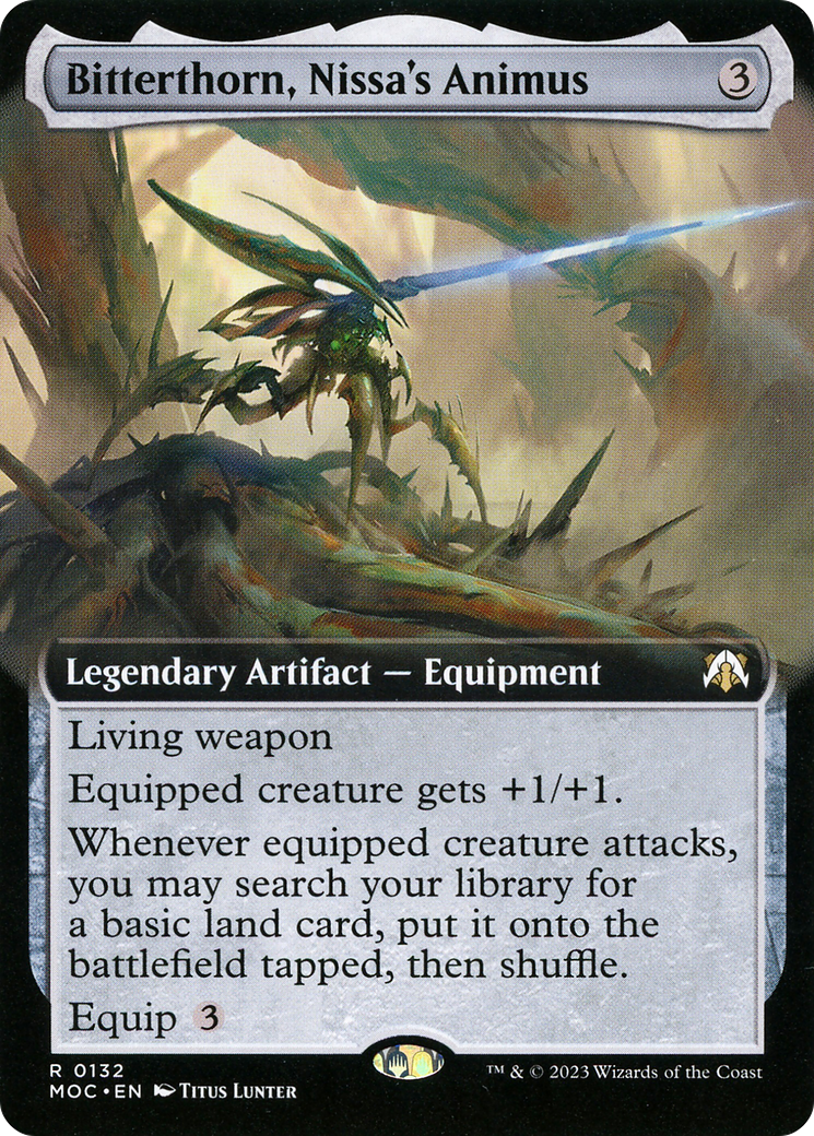 Bitterthorn, Nissa's Animus (MOC-132) [March of the Machine Commander] (Extended Art) Foil MTG Single Wizards of the Coast