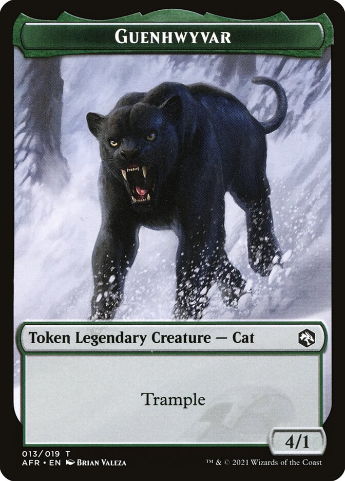Spider // Guenhwyvar Double-Sided Token [Dungeons & Dragons: Adventures in the Forgotten Realms Tokens] MTG Single Magic: The Gathering   