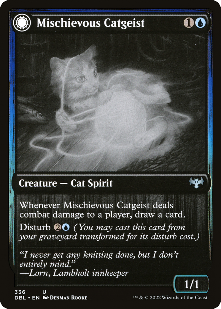 Mischievous Catgeist (DBL-336) [Innistrad: Double Feature] Foil MTG Single Wizards of the Coast