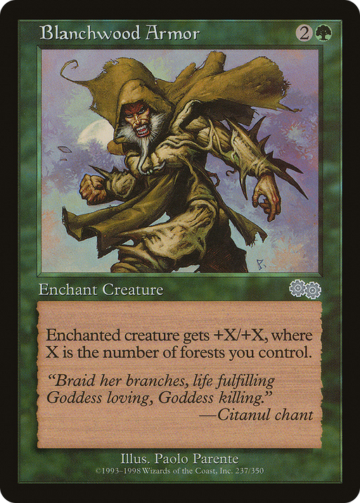Blanchwood Armor (USG-237) [Urza's Saga] MTG Single Wizards of the Coast