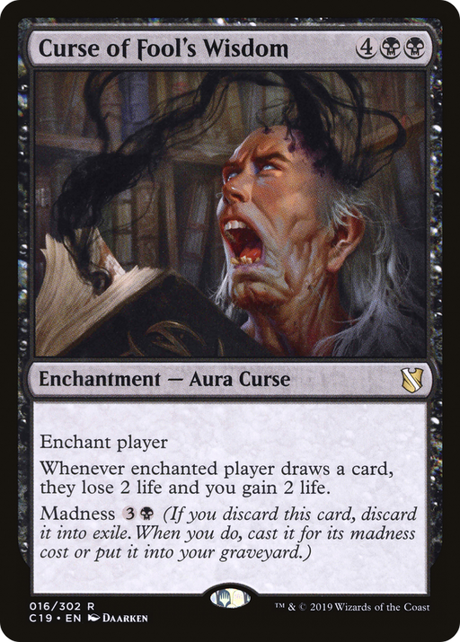 Curse of Fool's Wisdom (C19-016) [Commander 2019] MTG Single Wizards of the Coast