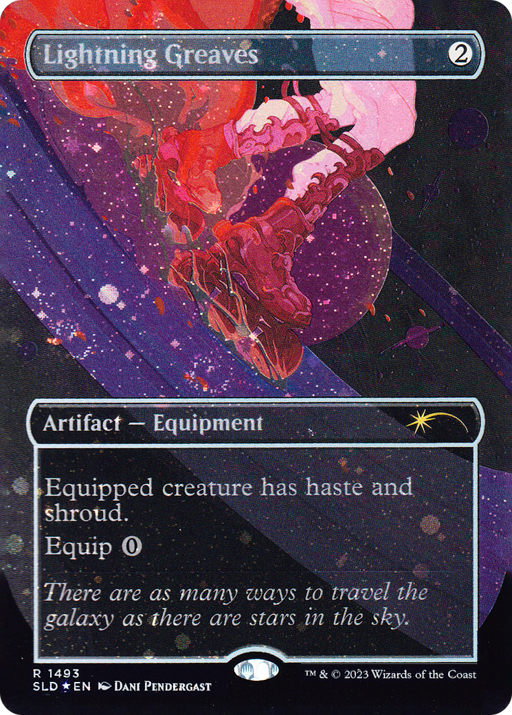 Lightning Greaves (1493) (Galaxy Foil) (SLD-1493) [Secret Lair] Drop (Borderless) Foil MTG Single Wizards of the Coast