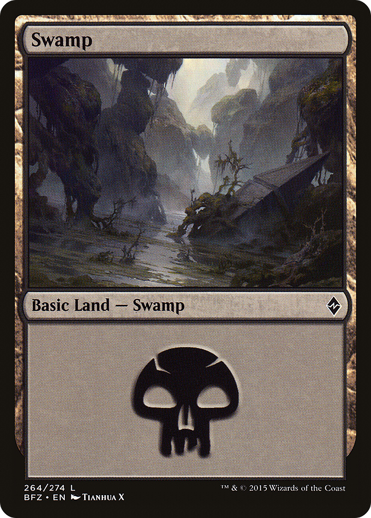 Swamp (BFZ-264A) [Battle for Zendikar] MTG Single Wizards of the Coast