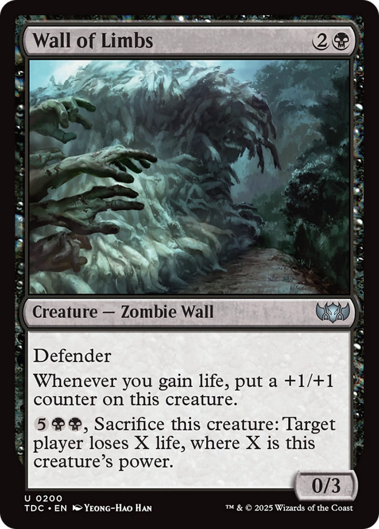 Wall of Limbs (TDC-200) [Commander: Tarkir: Dragonstorm] MTG Single Wizards of the Coast