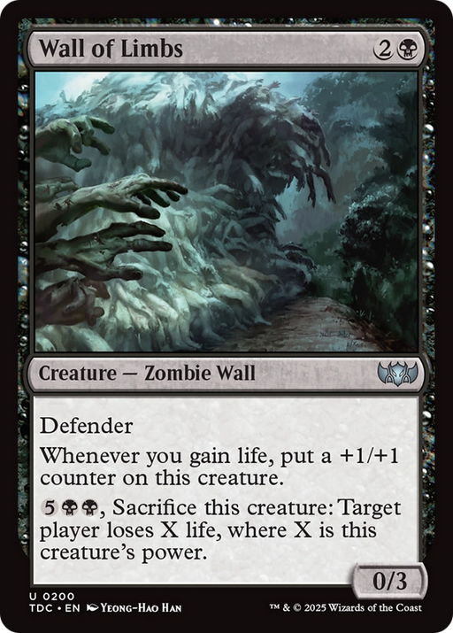 Wall of Limbs (TDC-200) [Commander: Tarkir: Dragonstorm] MTG Single Wizards of the Coast