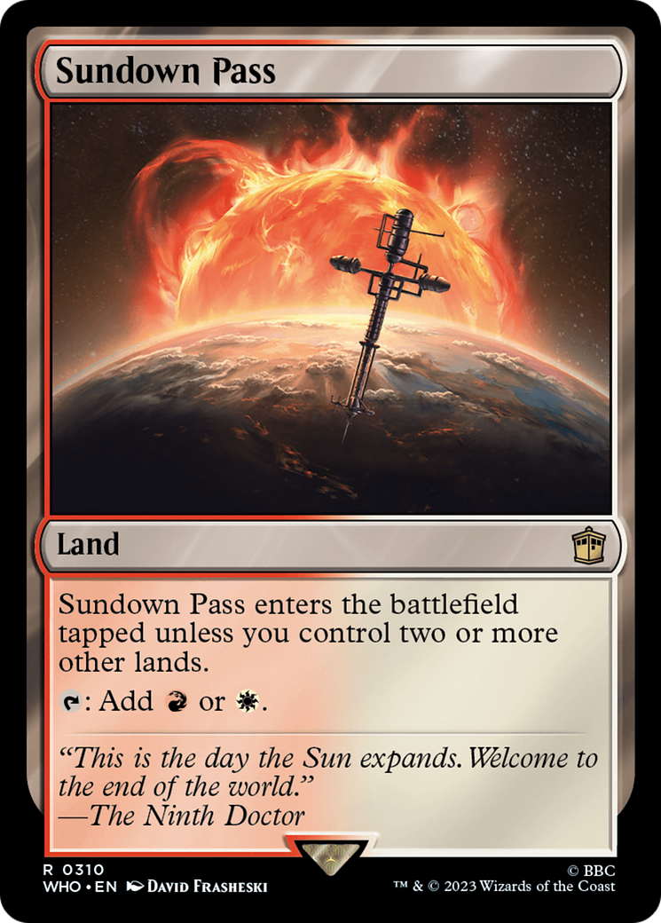 Sundown Pass (WHO-310) [Doctor Who] Foil MTG Single Wizards of the Coast