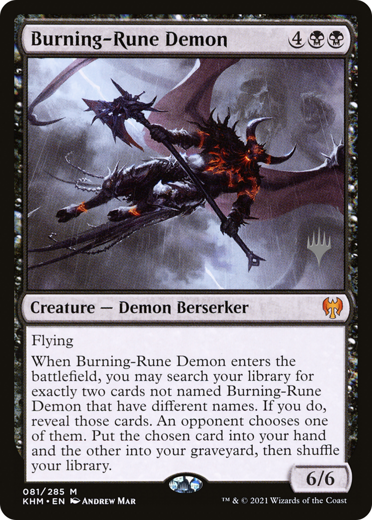 Burning-Rune Demon (PPKHM-081) [Kaldheim Promos] Foil MTG Single Wizards of the Coast