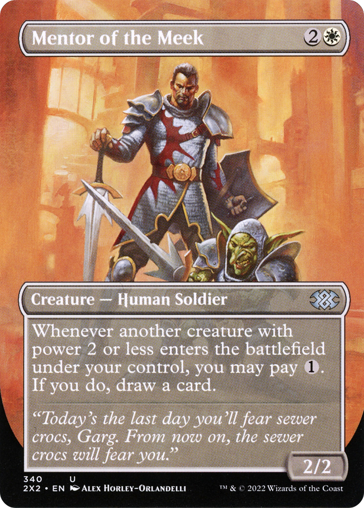 Mentor of the Meek (2X2-340) [Double Masters 2022] (Borderless) Foil MTG Single Wizards of the Coast