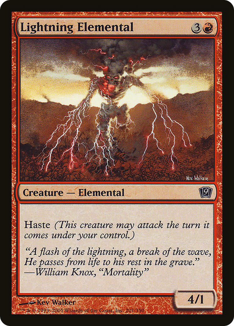 Lightning Elemental (9ED-201) [9th Edition] Foil MTG Single Wizards of the Coast