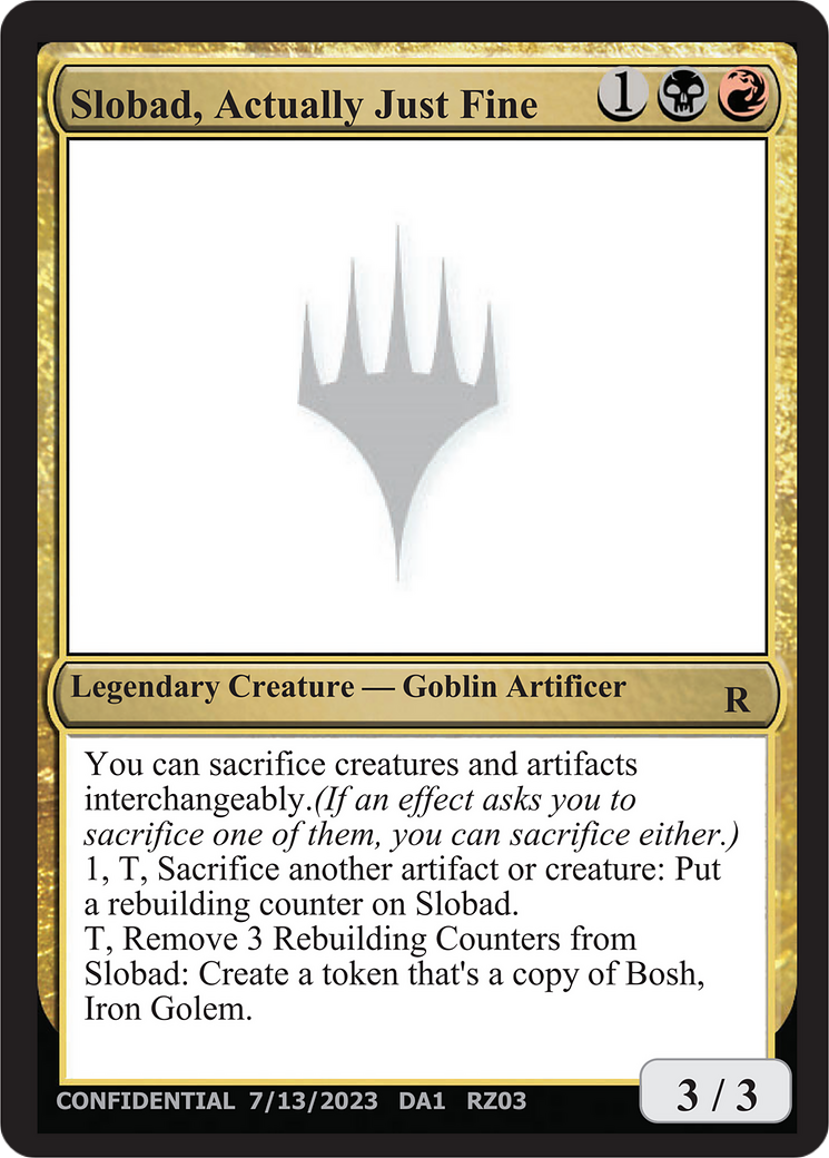 Slobad, Actually Just Fine (UNK-RZ03A) [Misc] Unknown Event MTG Single Wizards of the Coast