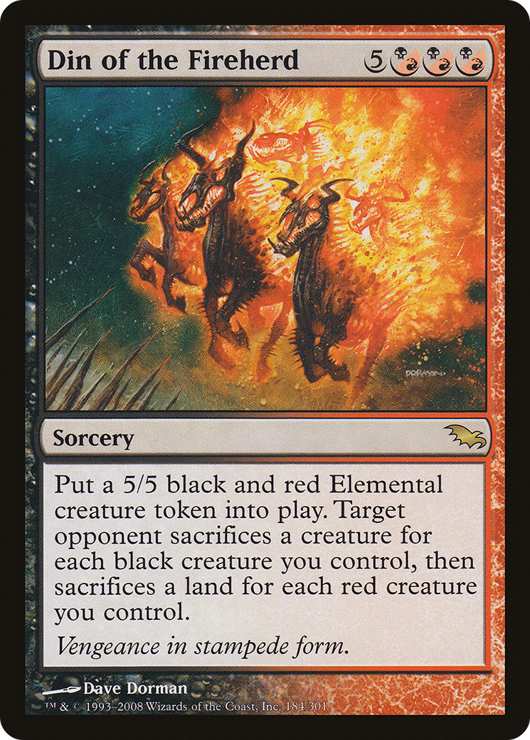 Din of the Fireherd (SHM-184) [Shadowmoor] Foil MTG Single Wizards of the Coast