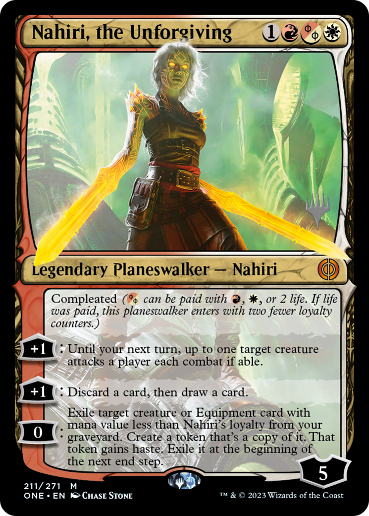 Nahiri, the Unforgiving (Promo Pack) [Phyrexia: All Will Be One Promos] MTG Single Magic: The Gathering