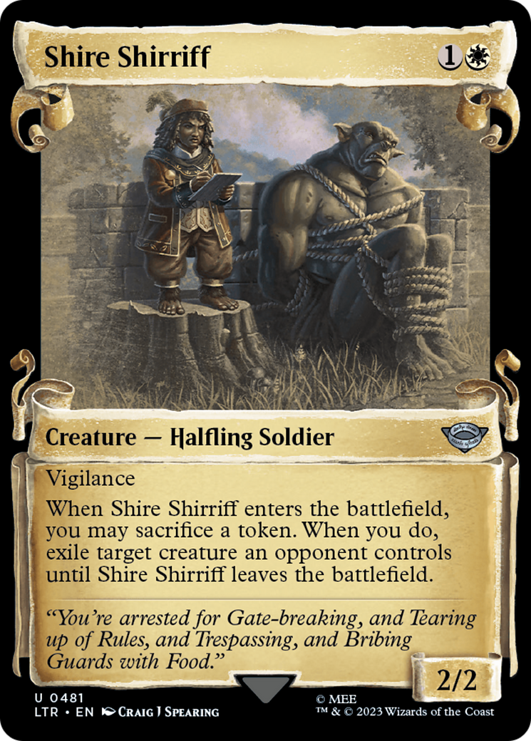 Shire Shirriff (Showcase Scrolls) (LTR-481) [The Lord of the Rings: Tales of Middle-earth] (Showcase) MTG Single Wizards of the Coast